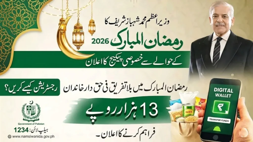 Prime Minister Shehbaz Sharif announcing Ramadan Relief Package 2026 for low income families in Pakistan