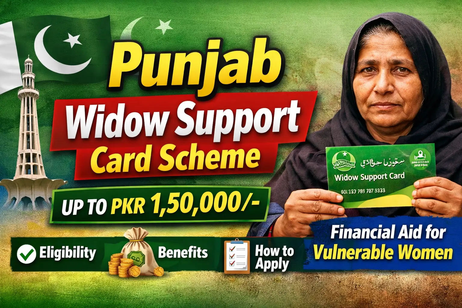 Punjab Widow Support Card Scheme 2026 providing Rs 10000 monthly financial assistance to widows